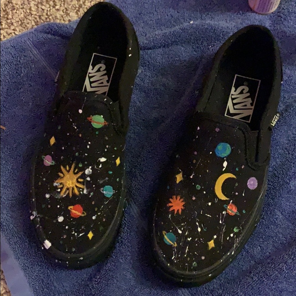 hand painted black vans